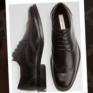 Joseph Abboud Black Wingtip Lace-Up Shoes